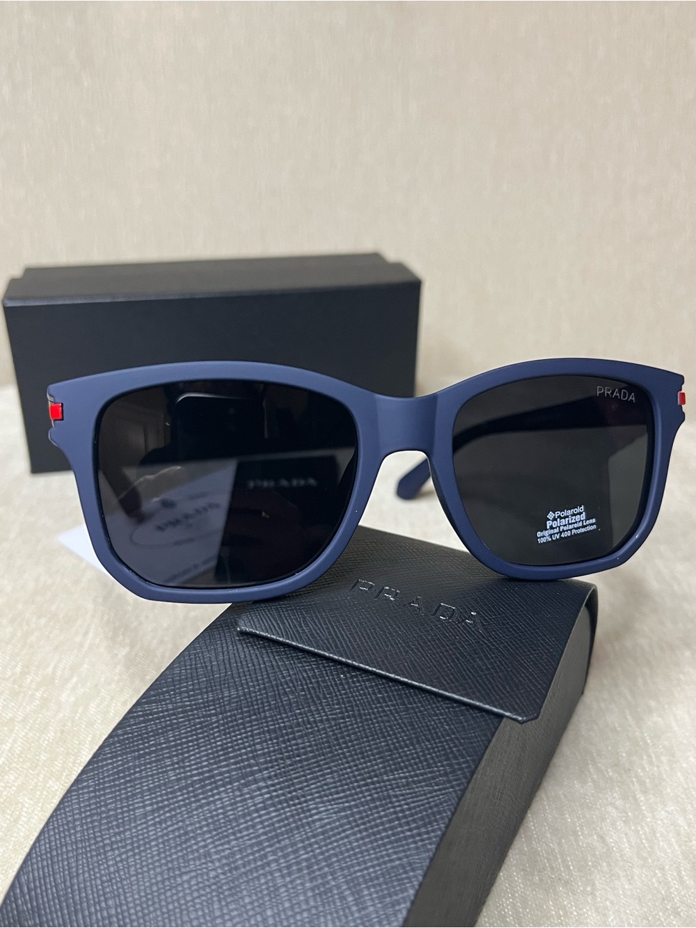 Prada Matte Blue Frame Sunglasses with Black Lenses - Picture 2 of 6
